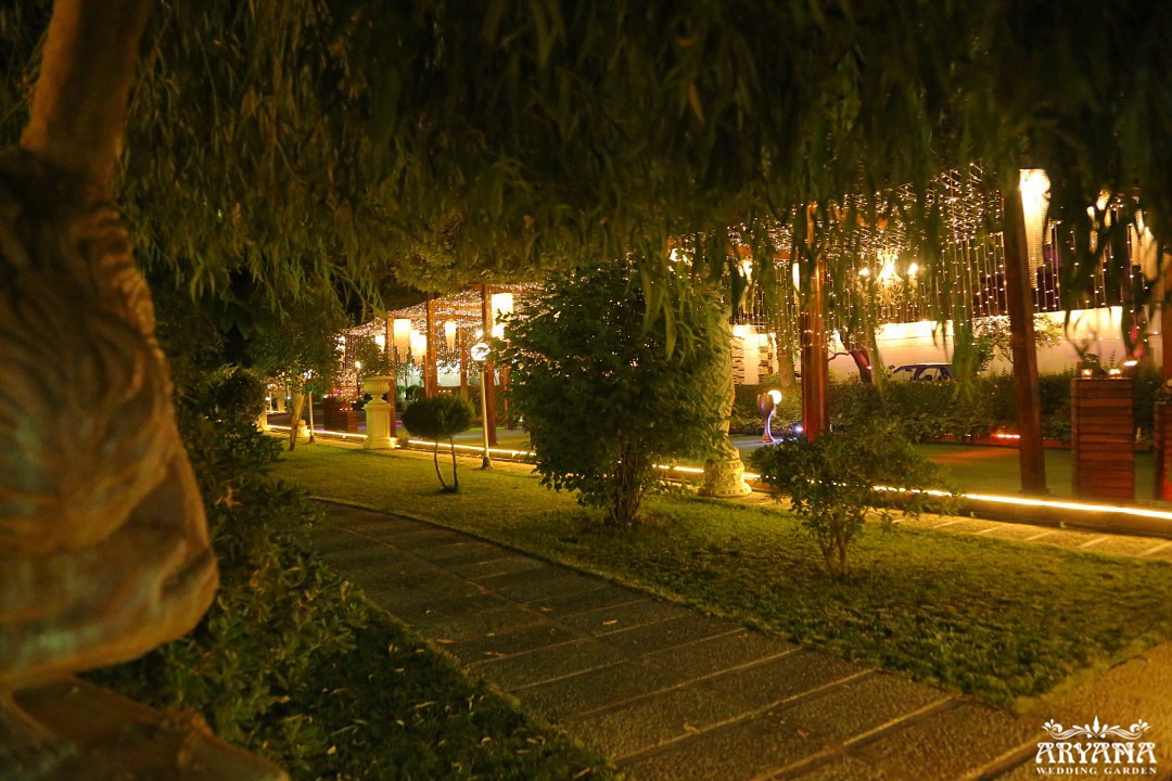 تصور شب از باغ تالار آریانا تهران